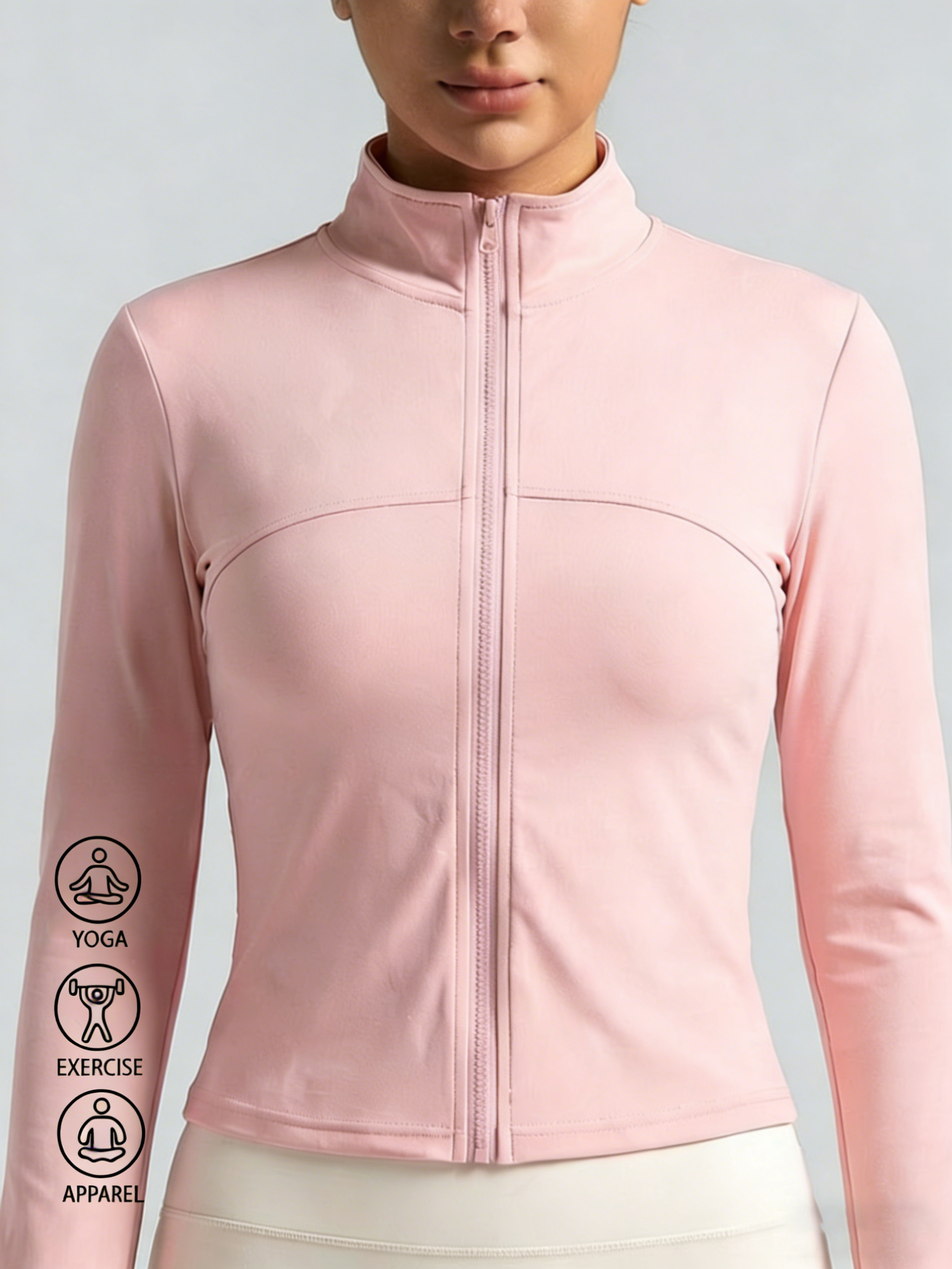 Yoga Fitness Jacket - New Women Light Pink Yoga Coat