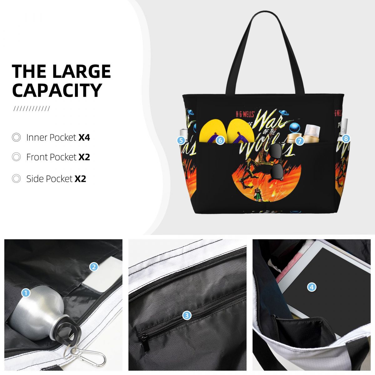 War Of The Worlds Beach Tote B - Yoga Fitness World review and price