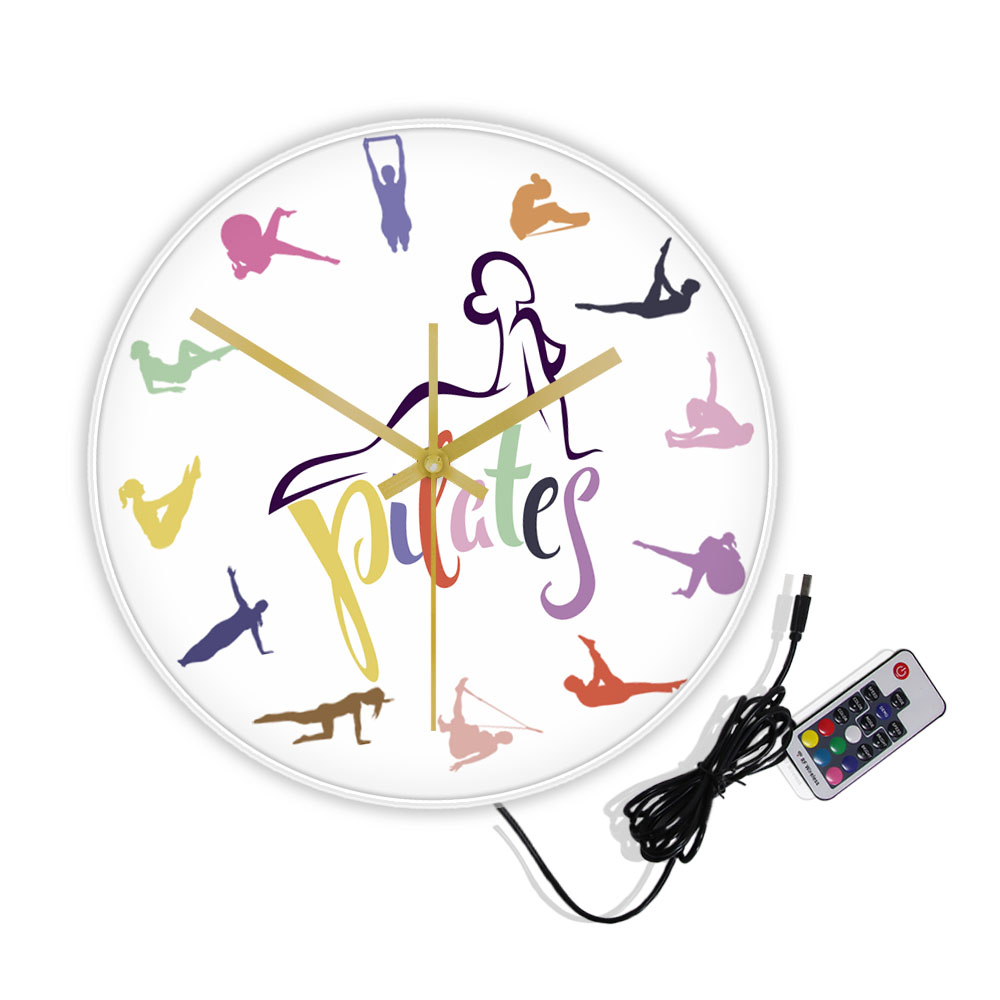 Pilates Pose Colorful Print Wa - Yoga Fitness Room review and price