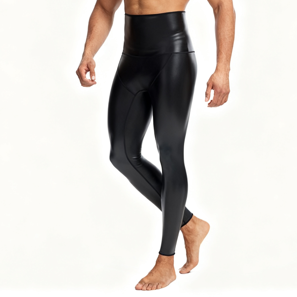 Sexy Men PU Leather Long Pants - Yoga Fitness For Men review and price