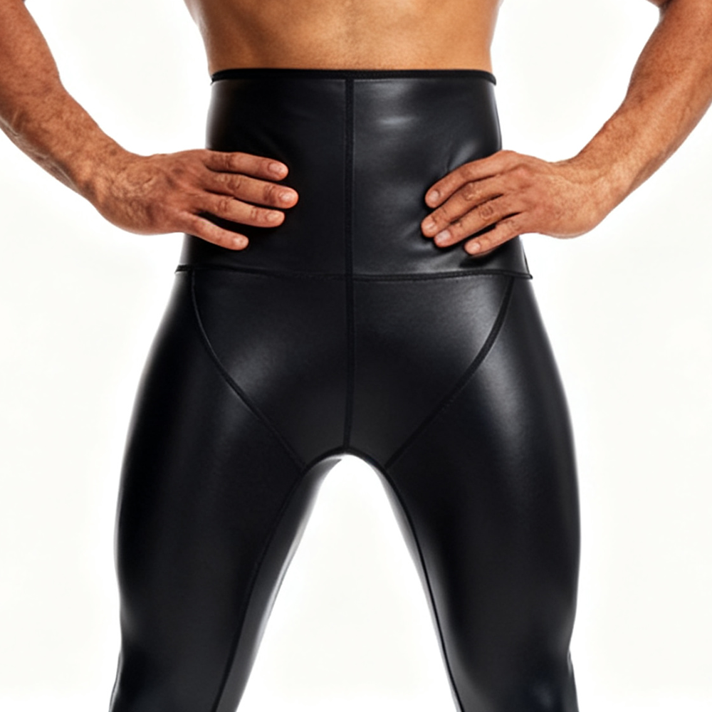 Sexy Men PU Leather Long Pants - Yoga Fitness For Men review and price